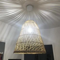 LUMISKY Suspensions Abat Jour Intérieur/extérieur Rotin Beige D40cm -Luminaires Ventes abat jour interieur exterieur rotin beige d40cm 3