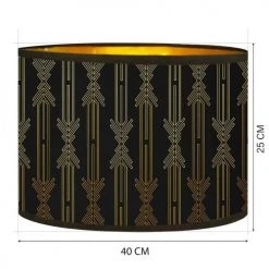 Abat-jours Lampadaires Abat-jour Lampadaire Doré Imprimé Noir Et Or Lazarre T 40 X H 25 -Luminaires Ventes abat jour lampadaire dore imprime noir et or lazarre t 40 x h 25 2