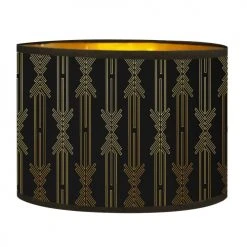 Abat-jours Lampadaires Abat-jour Lampadaire Doré Imprimé Noir Et Or Lazarre T 40 X H 25