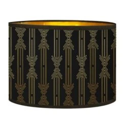 Abat-jours Lampadaires Abat-jour Lampadaire Doré Imprimé Noir Et Or Lazarre T 40 X H 25 -Luminaires Ventes abat jour lampadaire dore imprime noir et or lazarre t 40 x h 25 3