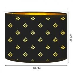 Abat-jours Lampadaires Abat-jour Lampadaire Doré Imprimé Noir Et Or Lys T 40 X H 25 -Luminaires Ventes abat jour lampadaire dore imprime noir et or lys t 40 x h 25 2
