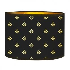 Abat-jours Lampadaires Abat-jour Lampadaire Doré Imprimé Noir Et Or Lys T 40 X H 25