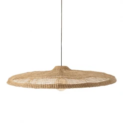 Meubles & Design Suspensions Abat-jour Rond Large En Rotin Naturel 100cm