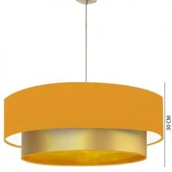 Abat-jours Suspensions Abat-jour Suspension Double Laqué Or Et Orange T 60 X H 30 -Luminaires Ventes abat jour suspension double laque or et orange t 60 x h 30 2