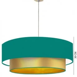 Abat-jours Suspensions Abat-jour Suspension Double Laqué Or Et Vert Turquoise T 60 X H 30 -Luminaires Ventes abat jour suspension double laque or et vert turquoise t 60 x h 30 2