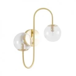 Maisons Du Monde Appliques Murales Et Spots Applique 2 Globes En Verre Et Métal Doré