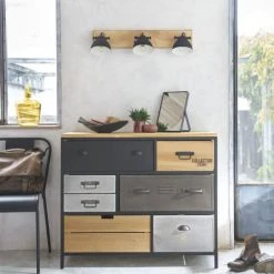 Maisons Du Monde Appliques Murales Et Spots Applique 3 Lampes En Manguier Et Métal Noir L.73cm -Luminaires Ventes applique 3 lampes en manguier et metal noir l 73cm 1000 11 24 165336 11