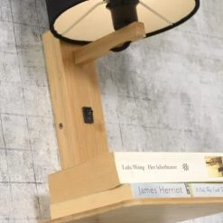 Good & Mojo Appliques Murales Et Spots Applique Bambou/lin Avec Tablette H36cm -Luminaires Ventes applique bambou lin avec tablette h36cm 11