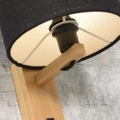 Good & Mojo Appliques Murales Et Spots Applique Bambou/lin Avec Tablette H36cm -Luminaires Ventes applique bambou lin avec tablette h36cm 4