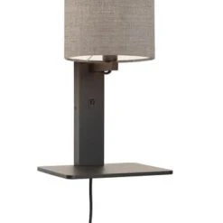 Good & Mojo Appliques Murales Et Spots Applique Bambou Noir/lin Avec Tablette H36cm -Luminaires Ventes applique bambou noir lin avec tablette h36cm 23