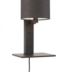 Good & Mojo Appliques Murales Et Spots Applique Bambou Noir/lin Avec Tablette H36cm