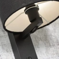 Good & Mojo Appliques Murales Et Spots Applique Bambou Noir/lin Avec Tablette H36cm -Luminaires Ventes applique bambou noir lin avec tablette h36cm 28