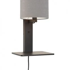 Good & Mojo Appliques Murales Et Spots Applique Bambou Noir/lin Avec Tablette H36cm