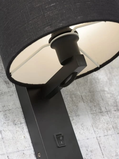 Good & Mojo Appliques Murales Et Spots Applique Bambou Noir/lin Avec Tablette H36cm 6 Good & Mojo Appliques Murales Et Spots Applique Bambou Noir/lin Avec Tablette H36cm – Image 4