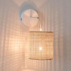 Luminaires Ventes -Luminaires Ventes applique cannage en rotin et metal blanc 1000 12 17 211577 1