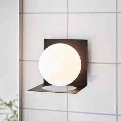 Markslöjd Appliques Murales Et Spots Applique De Salle De Bain Métal Noir/verre Dépoli D12cm -Luminaires Ventes applique de salle de bain metal noir verre depoli d12cm 2