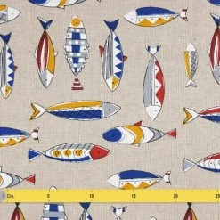Belamp Appliques Murales Et Spots Applique En Tissu Beige Avec Des Poissons Colorés - 30*30 Cm -Luminaires Ventes applique en tissu beige avec des poissons colores 30 30 cm 1