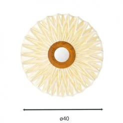 Now’s Home Appliques Murales Et Spots Applique En Tissu Blanc Cassé Avec Miroir D40 -Luminaires Ventes applique en tissu blanc casse avec miroir d40 4