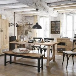 Maisons Du Monde Appliques Murales Et Spots Applique Indus Ajustable En Manguier Et Métal Noir -Luminaires Ventes applique indus ajustable en manguier et metal noir 1000 15 0 177325 13