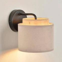 Corep Appliques Murales Et Spots Applique Métal Velours Et Raphia D15cm -Luminaires Ventes applique metal velours et raphia d15cm 2