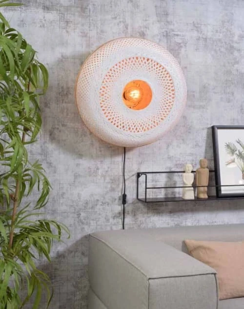 Good & Mojo Appliques Murales Et Spots Applique Murale En Bambou Blanc D60 4 Good & Mojo Appliques Murales Et Spots Applique Murale En Bambou Blanc D60 – Image 2