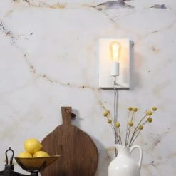 It's About Romi Appliques Murales Et Spots Applique Murale En Métal Blanc H25cm -Luminaires Ventes applique murale en metal blanc h25cm 2