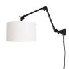 It's About Romi Appliques Murales Et Spots Applique Noire 2 Bras Et Abat-jour Blanc L80cm