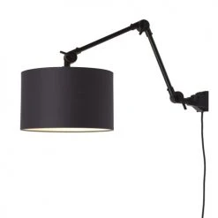 It's About Romi Appliques Murales Et Spots Applique Noire 2 Bras Et Abat-jour Noir L80cm