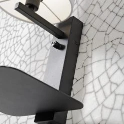 It's About Romi Appliques Murales Et Spots Applique Noire Avec Tablette Et Abat-jour H42cm -Luminaires Ventes applique noire avec tablette et abat jour h42cm 12