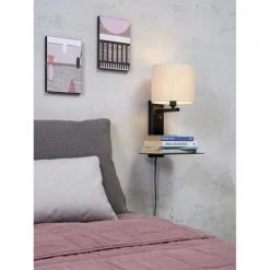 It's About Romi Appliques Murales Et Spots Applique Noire Avec Tablette Et Abat-jour H42cm -Luminaires Ventes applique noire avec tablette et abat jour h42cm 3