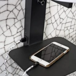 It's About Romi Appliques Murales Et Spots Applique Noire Avec Tablette Et Abat-jour Noir H42cm -Luminaires Ventes applique noire avec tablette et abat jour noir h42cm 1