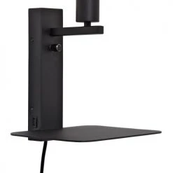 It's About Romi Appliques Murales Et Spots Applique Noire Avec Tablette H25cm