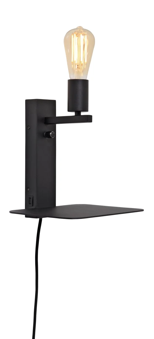 It's About Romi Appliques Murales Et Spots Applique Noire Avec Tablette H25cm 3 It's About Romi Appliques Murales Et Spots Applique Noire Avec Tablette H25cm