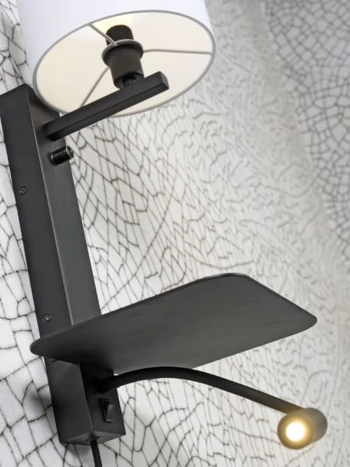 It's About Romi Appliques Murales Et Spots Applique Noire Avec Tablette Liseuse Et Abat-jour H52cm 7 It's About Romi Appliques Murales Et Spots Applique Noire Avec Tablette Liseuse Et Abat-jour H52cm – Image 5