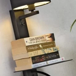 It's About Romi Appliques Murales Et Spots Applique Noire Avec Tablette Liseuse Et Abat-jour H52cm -Luminaires Ventes applique noire avec tablette liseuse et abat jour h52cm 2