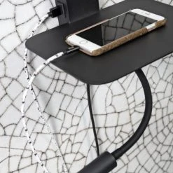 It's About Romi Appliques Murales Et Spots Applique Noire Avec Tablette Liseuse Et Abat-jour H52cm -Luminaires Ventes applique noire avec tablette liseuse et abat jour h52cm 3