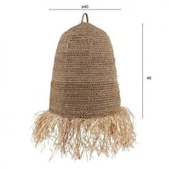 Pirouette Paris Suspensions Cache-ampoule En Fibres Végétales Avec Franges -Luminaires Ventes cache ampoule en fibres vegetales avec franges 3