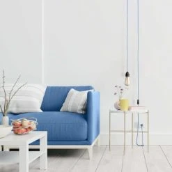 Hoopzi Suspensions Fil électrique En Tissu Luminaire Bleu Ciel 4,5m -Luminaires Ventes fil electrique en tissu luminaire bleu ciel 4 5m 2