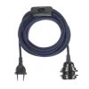 Hoopzi Suspensions Fil électrique En Tissu Luminaire Bleu Marine 4,5m -Luminaires Ventes fil electrique en tissu luminaire bleu marine 4 5m