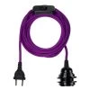 Hoopzi Suspensions Fil électrique En Tissu Luminaire Magenta 4,5m -Luminaires Ventes fil electrique en tissu luminaire magenta 4 5m