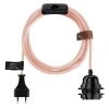 Hoopzi Suspensions Fil électrique En Tissu Luminaire Rose Pastel 4,5m