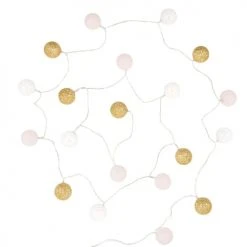 Maisons Du Monde Guirlandes Et Décorations Lumineuses Guirlande Lumineuse Boules En Coton Multicolore 20 LEDS L220