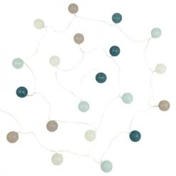 Maisons Du Monde Guirlandes Et Décorations Lumineuses Guirlande Lumineuse Boules En Coton Multicolore 20LEDS L360