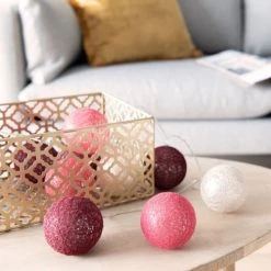 Maisons Du Monde Guirlandes Et Décorations Lumineuses Guirlande Lumineuse Rose, Violet Et Doré 10 LED L180 -Luminaires Ventes guirlande lumineuse rose violet et dore 10 led l180 1000 9 33 227911 2