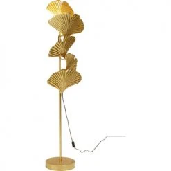 Kare Design Lampadaires Lampadaire 5 Feuilles De Ginkgo En Acier Doré H160 -Luminaires Ventes lampadaire 5 feuilles de ginkgo en acier dore h160 3