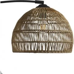 ATHM DESIGN Lampadaires Lampadaire Abat Jour Aspect Rotin Beige Et Pied Métal Noir -Luminaires Ventes lampadaire abat jour aspect rotin beige et pied metal noir 2