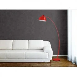 ATHM DESIGN Lampadaires Lampadaire Abat Jour Et Pied Métal Rouge -Luminaires Ventes lampadaire abat jour et pied metal rouge 1