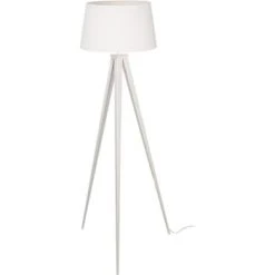 ATHM DESIGN Lampadaires Lampadaire Abat Jour Tissu Noir Et Pied Métal -Luminaires Ventes lampadaire abat jour tissu blanc et pied metal
