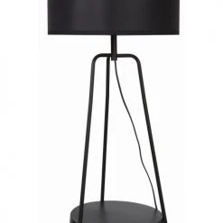 ATHM DESIGN Lampadaires Lampadaire Abat Jour Tissu Noir Et Pieds Métal Noir -Luminaires Ventes lampadaire abat jour tissu noir et pieds metal noir 3