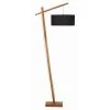 ATHM DESIGN Lampadaires Lampadaire Abat Jour Tissu Noir Pied Bois -Luminaires Ventes lampadaire abat jour tissu noir pied bois